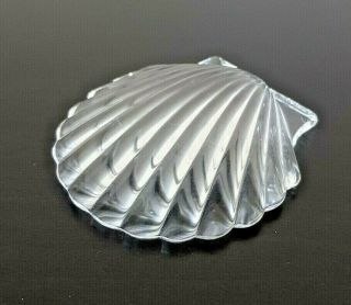 Vintage Signed Steuben Art Glass Scallop Shell Paperweight Crystal J.  Noll