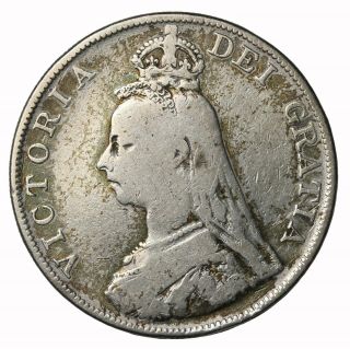 1889 Great Britain Silver Double Florin Queen Victoria Coin Km 763