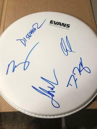 Disturbed Group Signed Autographed Drum Head 4 Sigs