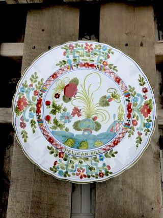 Italian Ceramic Decorative Wall Charger,  Pelican Hill,  Faenza,  Signed