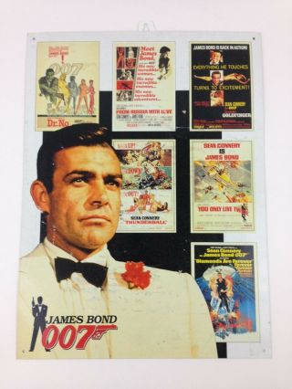 Sean Connery James Bond 007 Montage Movie Poster Metal Tin Sign 11x16 Vtg 1980 