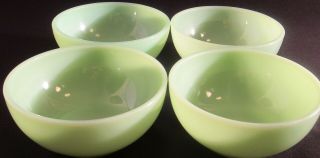 Set Of 4 Vintage Fire King Jadeite Restaurantware 5 " Bowls (soup/cereal)