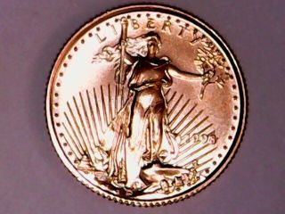 Liberty Gold Coin 1/10 Oz $5 Dollar Fine.  999 Gold Coin 1998 Us Gold Eagle