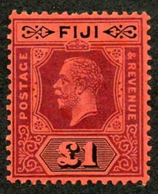 Fiji Sg137a 1912 One Pound Purple And Black/red Die 2 M/mint