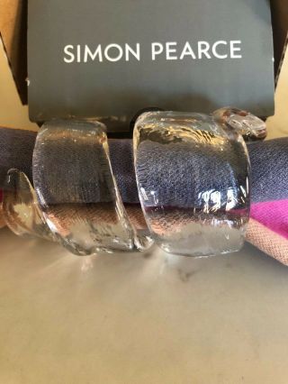 Simon Pearce Hand Crafted Glass ' Chelsea ' Napkin Rings 3