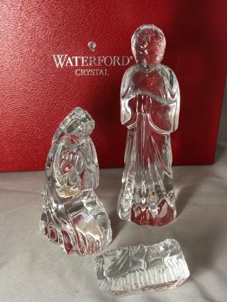 Waterford Crystal Christmas Nativity Set 3 Holy Family Baby Jesus Joseph Mary