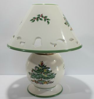 Spode Christmas Tree Pierced China Lamp Tea Light Candle Votive