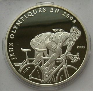 Congo 10 Francs 2006 Cycling Beijing Olympics 2008 Silver Proof Coin