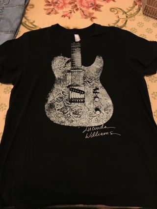 Lucinda Williams Roses & Guitar T - Shirt 2xl Fits Like Large