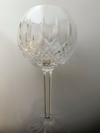 Oversize Crystal Balloon Stem Wine Glass Lismore Waterford Crystal 7 3/4 In
