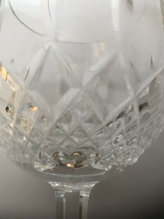 Oversize Crystal Balloon Stem Wine Glass Lismore WATERFORD CRYSTAL 7 3/4 in 3