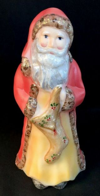 Fenton Art Glass Hand Painted Milk Satin Santa With Stocking Limited Edition
