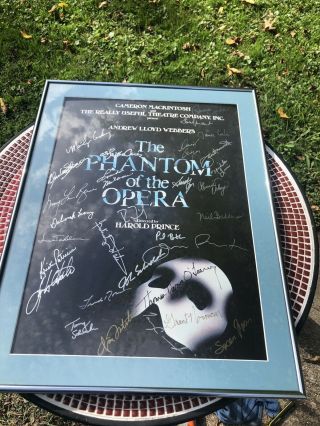 Framed And Signed Phantom Of The Opera Poster - Harold Prince 17 X 22
