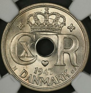 1947 - N Gj Ngc Ms66 Denmark 25 Ore