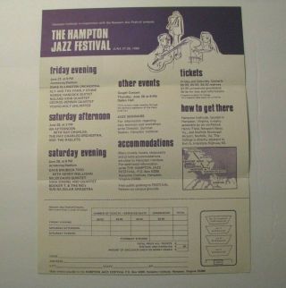 RARE 1969 HAMPTON JAZZ FESTIVAL PROGRAM – SLY STONE – NINA SIMONE –MILES DAVIS 2