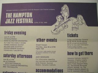 RARE 1969 HAMPTON JAZZ FESTIVAL PROGRAM – SLY STONE – NINA SIMONE –MILES DAVIS 3