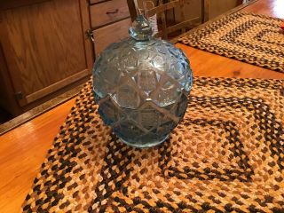 Westmoreland Glass Old Quilt Candy/sugar Dish - Hard To Find Color Ice Blue
