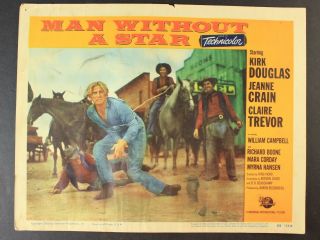 1955 Man Without A Star Western Movie Lobby Card Kirk Douglas
