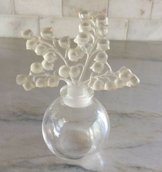 Vintage Lalique Clairefontaine " Lily Of The Valley " Perfume Bottle Signed