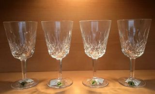 Set Of 4 Waterford Crystal Lismore Pattern 10 Oz Goblets W/ Tags