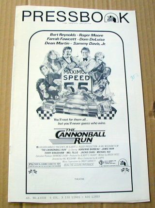 The Cannonball Run (1981) Pressbook - Burt Reynolds,  Roger Moore