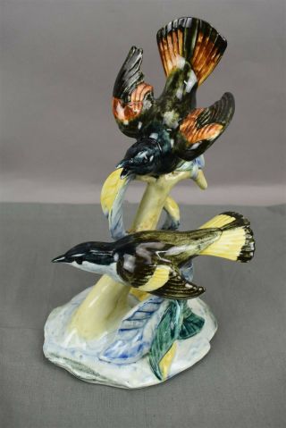 Vintage Stangl Pottery Birds 3490 Double Redstarts Hand Painted Bird Figure