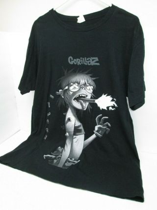 2010 Gorillaz Band Stuart 2 - D Bullet Fire Graphic T - Shirt Large Black