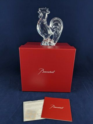 Baccarat Crystal Zodiac Rooster Figurine Chinese Paperweight France $400