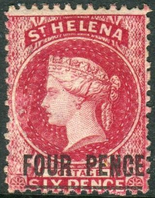 St Helena - 1864 4d Carmine.  A Lightly Mounted Example Sg 13