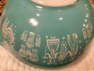 Vintage Pyrex Amish Butterprint Aqua Turquoise Cinderella Bowls 444