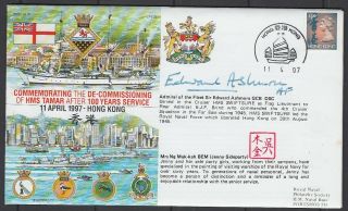 Hong Kong 1997 Royal Navy Cover Hms Tamar Decommission Signed