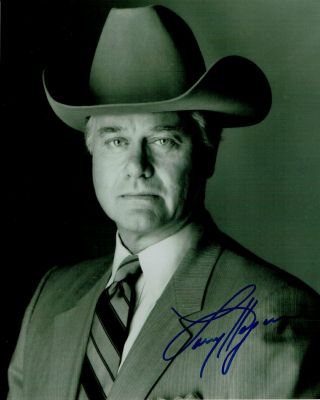 Larry Hagman Hand Signed Autographed 8x10 Photo Dallas B & W Hard Look W/ Jsa