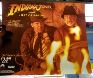 Indiana Jones Last Crusade 1989 Video Promo Display Translucent Rare 17x14