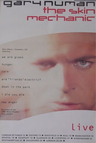 Gary Numan Skin Mechanic Live Promo Poster 1989 Irs Rare