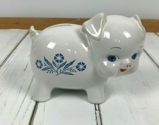 Vintage Corning Ware Cornflower Blue Ceramic England Piggy Bank