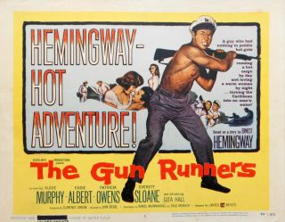 The Gun Runners Title Lobby Card Audie Murphy Hemingway 