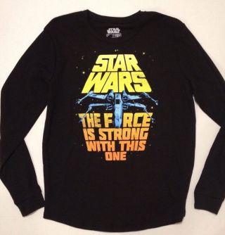 Star Wars The Force Is Strong X Wing Thermal Shirt Waffle 2xl The Last Jedi