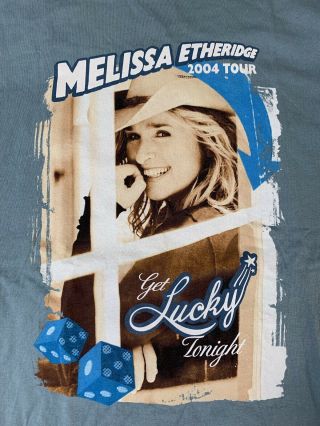 Melissa Etheridge Get Lucky Tonight 2004 Tour Concert Blue T - Shirt Large