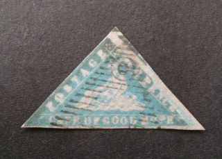 Cape Of Good Hope Sg 14 Blue 4d Woodblock Cv £2250 Cogh Triangular Triangle