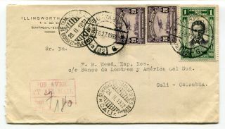 Ecuador 1932 Scadta Airmail Cover To Cali,  Colombia -