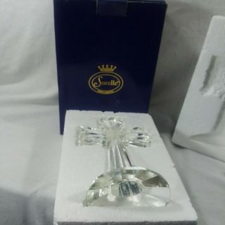 Sorelle Hand Crafted Crystal Glass Cross w Box and Sleeve Easter Gift 2