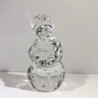 Gorgeous Waterford Crystal Glass Snowman Christmas Paperweight