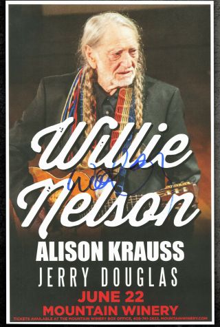Willie Nelson Autographed Gig Poster On The Road Again,  Whiskey River