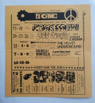 Velvet Underground La Cave Concert Postcard 1969 Zappa Spirit B.  B.  King
