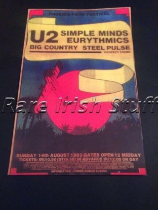 U2 Simple Minds Eurythmics Phoenix Park In Dublin Ireland 1983 - Rare Ad Print