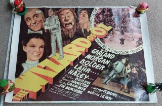 Vintage The Wizard Of Oz Lithographed Poster Movie Classic Art Judy Garland Usa