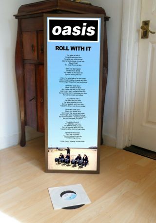 Oasis Roll With It Poster Lyric Sheet,  Blur,  Wonderwall,  Morning Glory,  In Anger