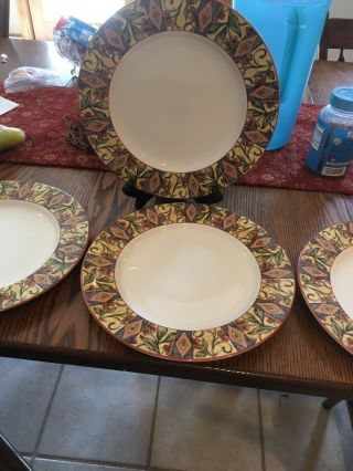 Royal Doulton Cinnabar Dinner Plates Set Of 4 Everyday China Mosaic Design 11 "