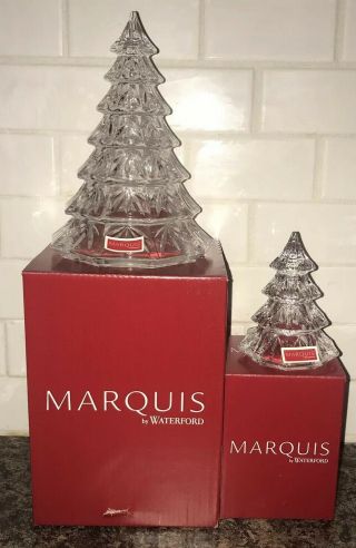 Marquis By Waterford Crystal Set Of 2 Holiday Tree Set Clear