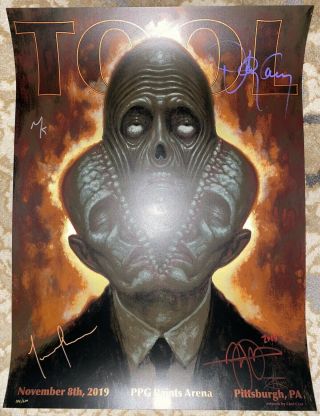 Tool Signed Autographed Poster 11/08/19 Pittsburgh Ppg Paint Arena 154 Chet Zar